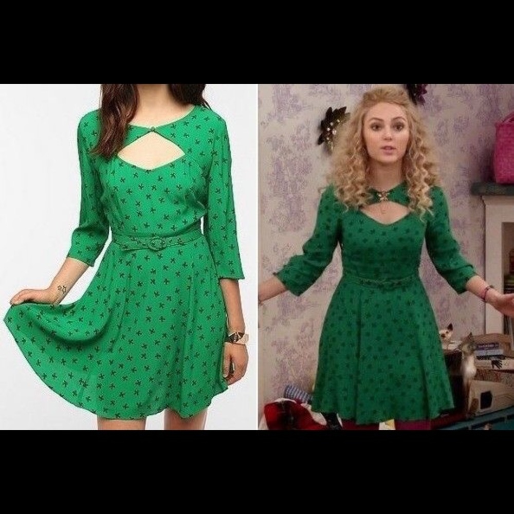 Urban Outfitters green bow dress